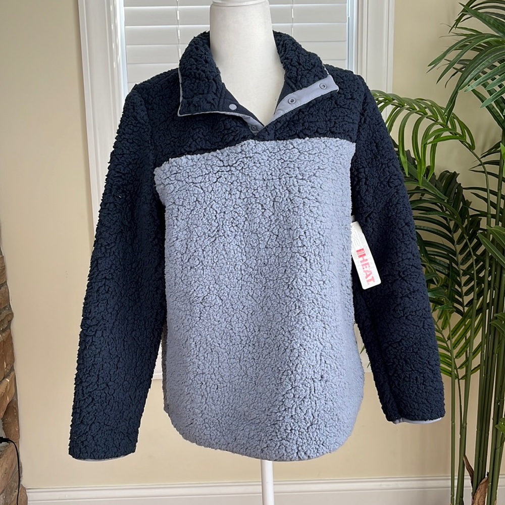 32 Degrees Sherpa Mock Neck Sweatshirt - Picture 1 of 4